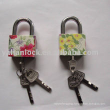 Color painted square iron padlock